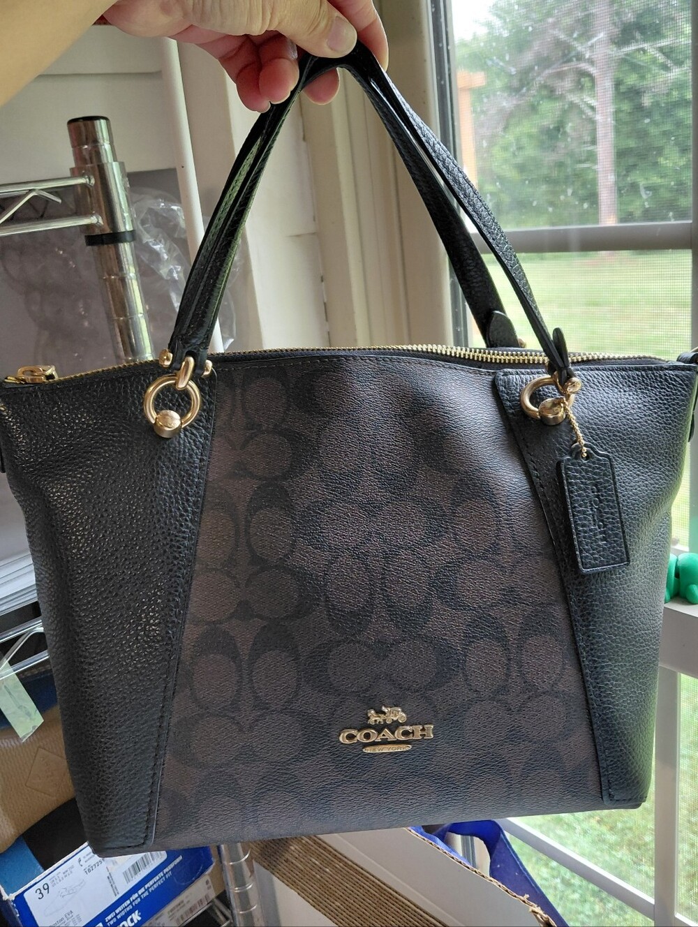 Coach Brown and Black Shoulder Bag
